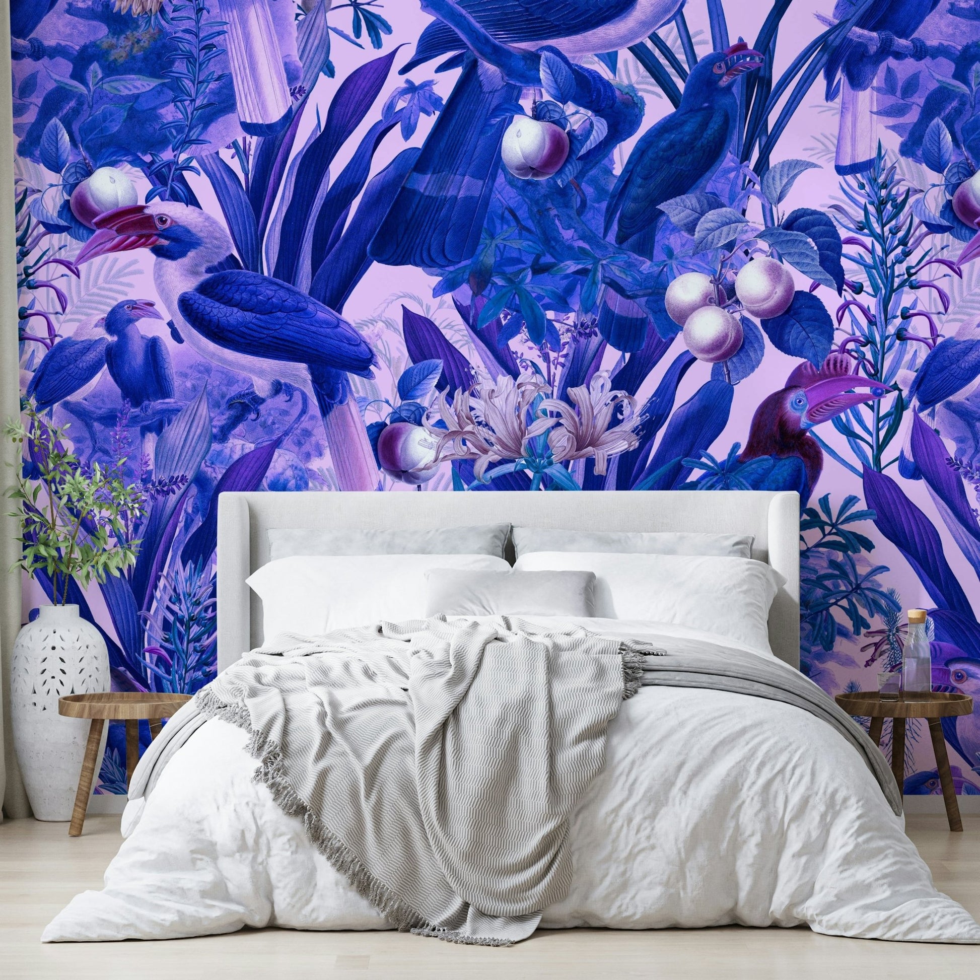 Purple wild nature wall design

