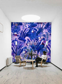 Dark purple jungle wall decor

