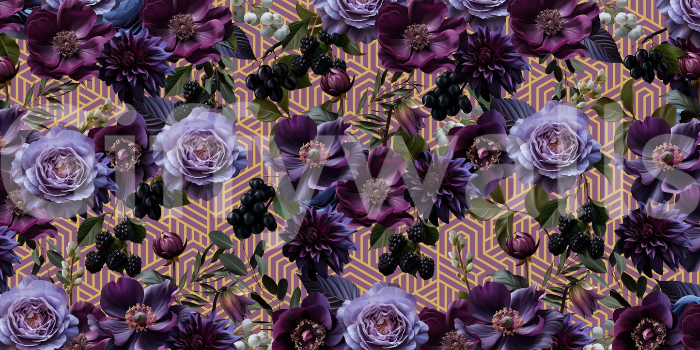 A calming modern pattern wallpaper mural that defines a space.