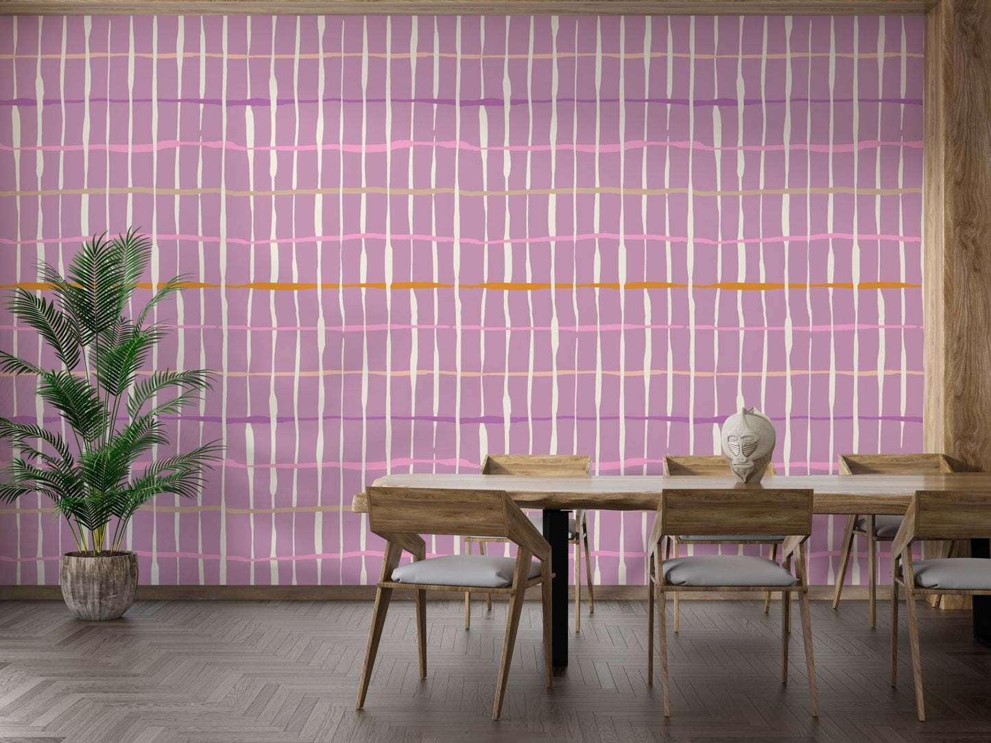 Unique purple retro wallpaper with handdrawn lines AN110
