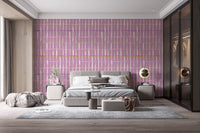Modern purple retro handdrawn lines wall mural AN110


