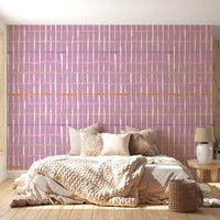 Bold handdrawn lines wallpaper in retro purple style AN110

