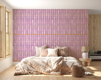 Bold handdrawn lines wallpaper in retro purple style
