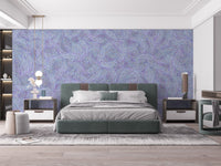 Purple watercolor flowers wall mural
