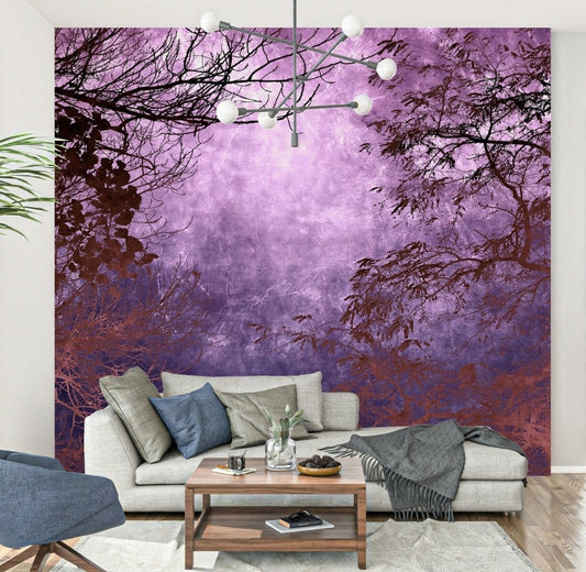 Purple Woods wallpaper for walls mystic violet texture.