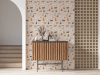 Purrfectly Pawsome Cats wallpaper with hand-drawn cats on a neutral base, GD8130