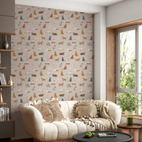 Purrfectly Pawsome Cats wallpaper blending fun animal art with soft pattern, GD8130