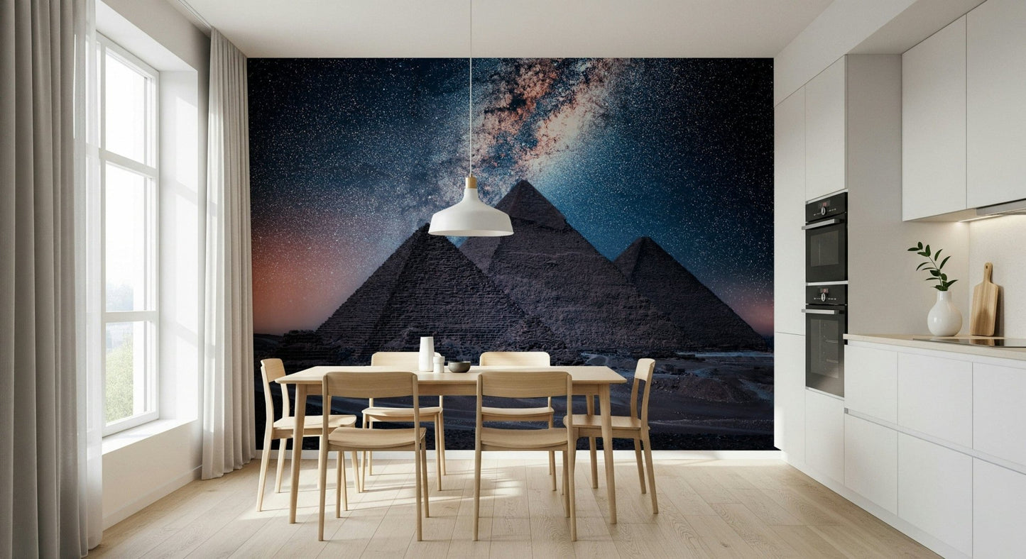 Pyramids at Night Wall Mural