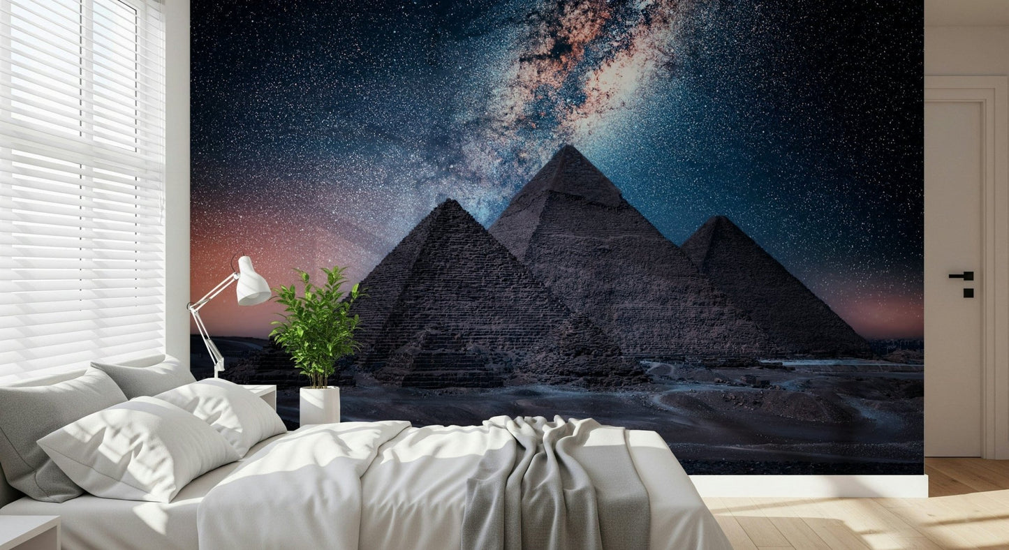 Pyramids at Night Wall Mural