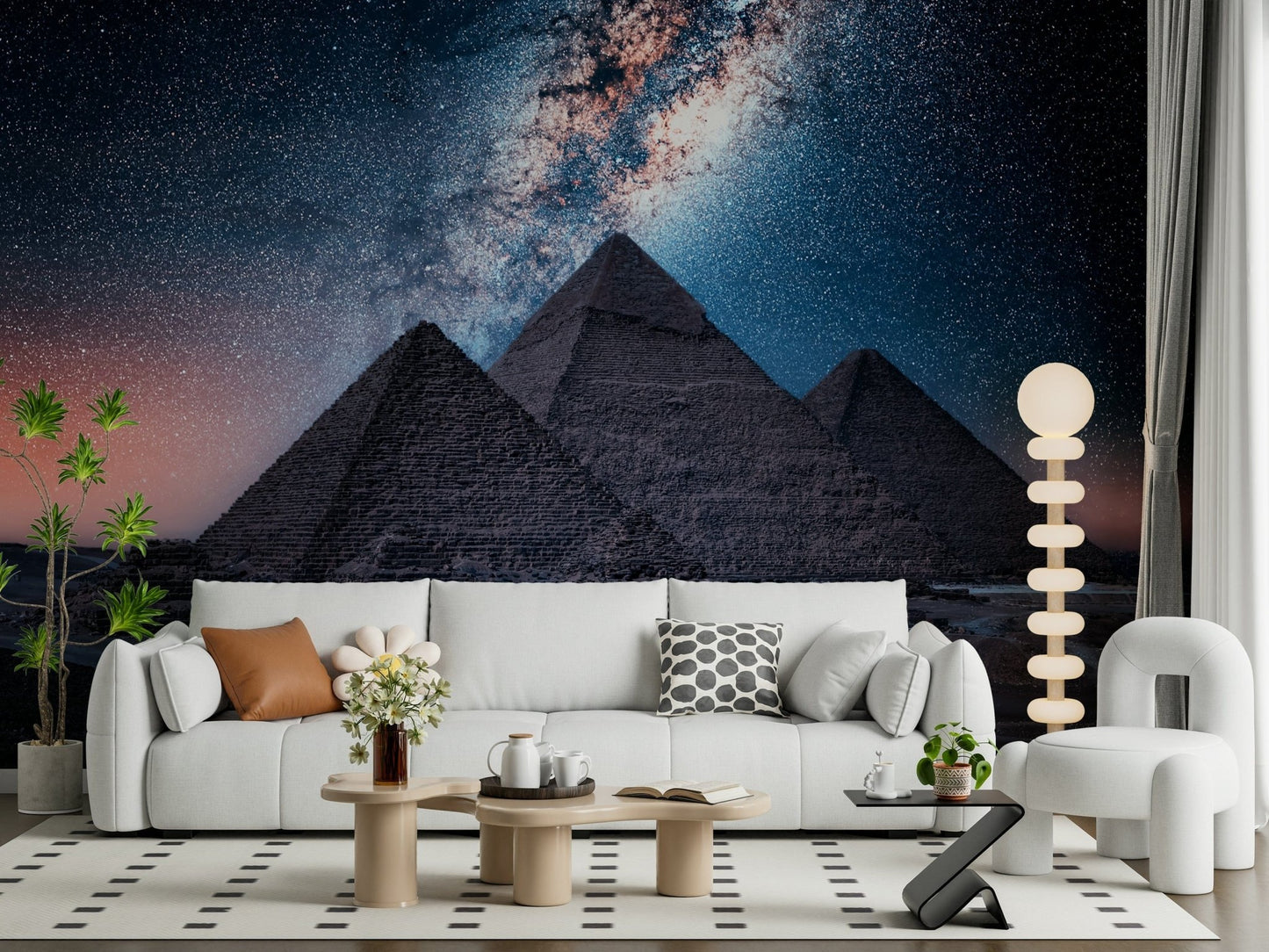 Pyramids at Night Wall Mural