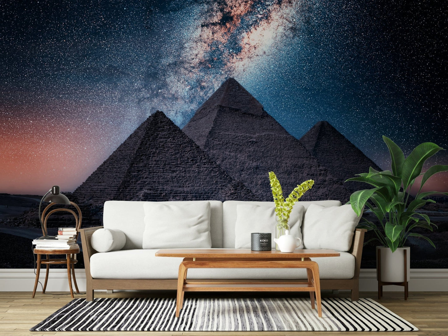 Pyramids at Night Wall Mural