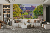 A close-up of the textured details on the cottage exterior.

