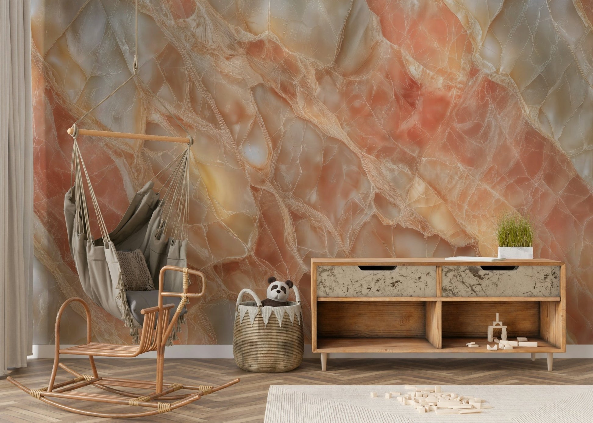 A calming sophisticated design wallpaper mural that defines a space., GD5137