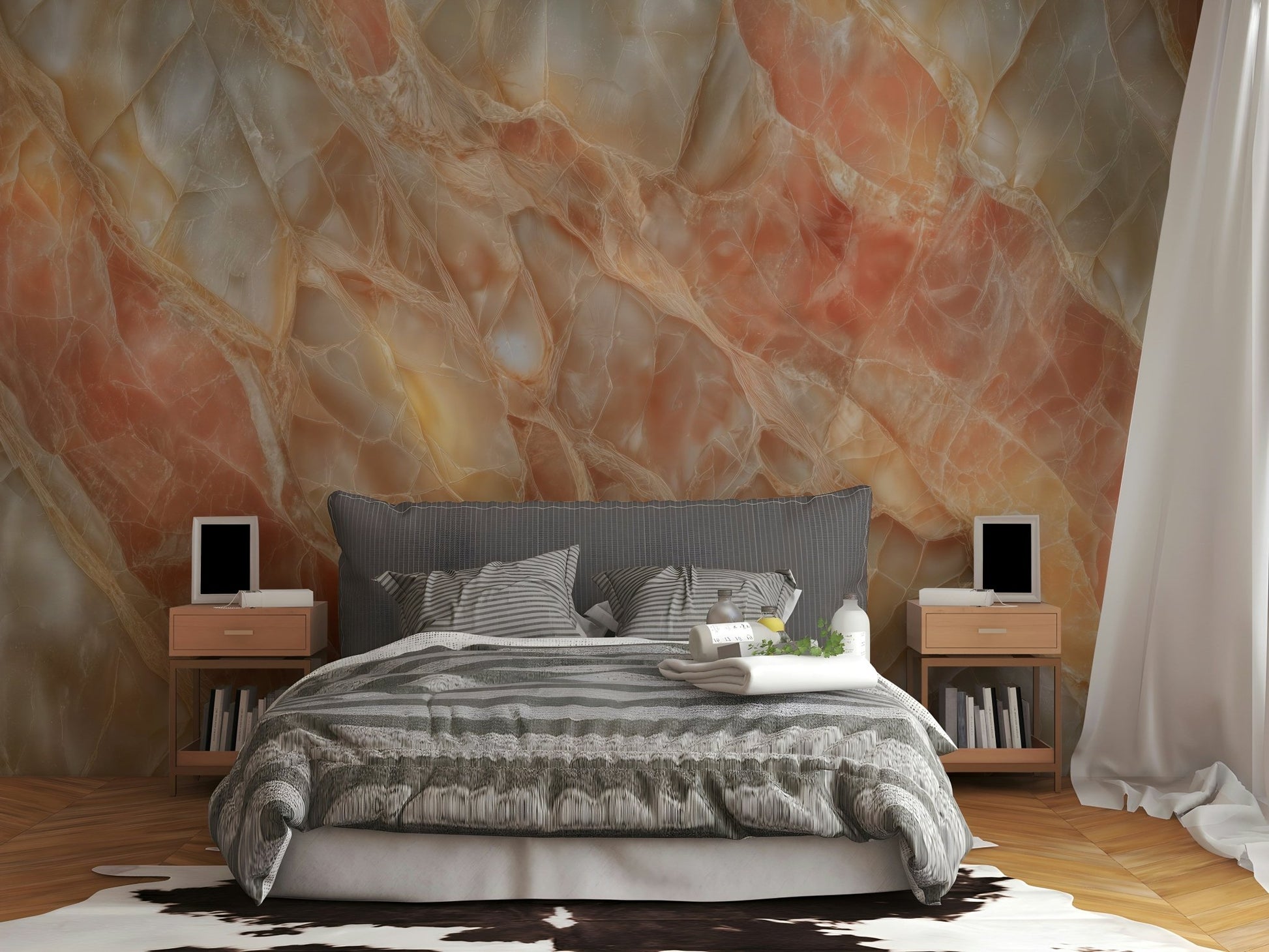 A serene translucent texture wall mural for elegant decor., GD5137