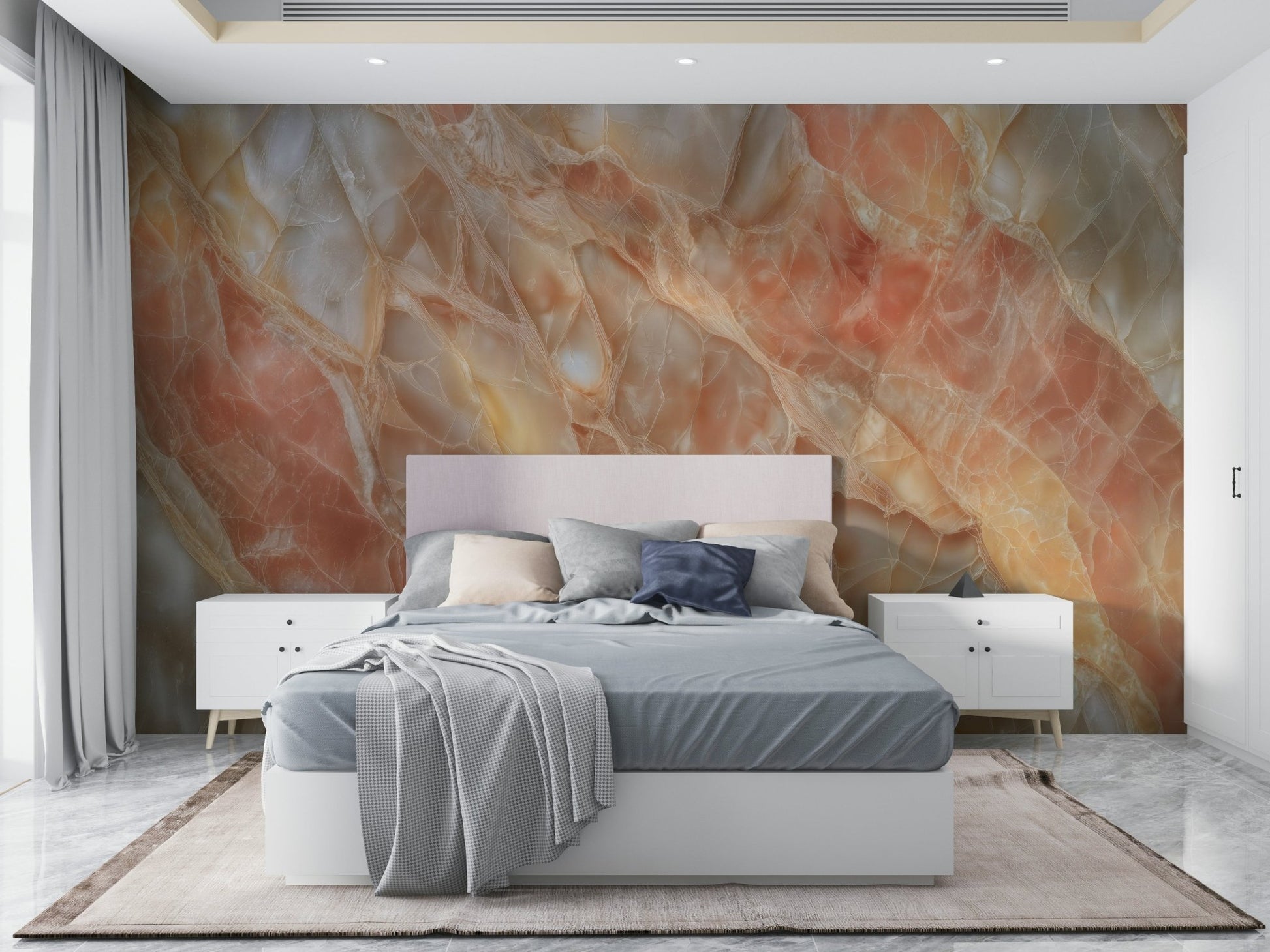 A contemplative mineral slice wallpaper mural for a feature wall., GD5137