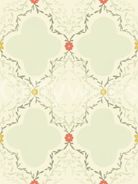 Quatrefoil Vines Wallpaper used as a sophisticated backdrop in a hallway.