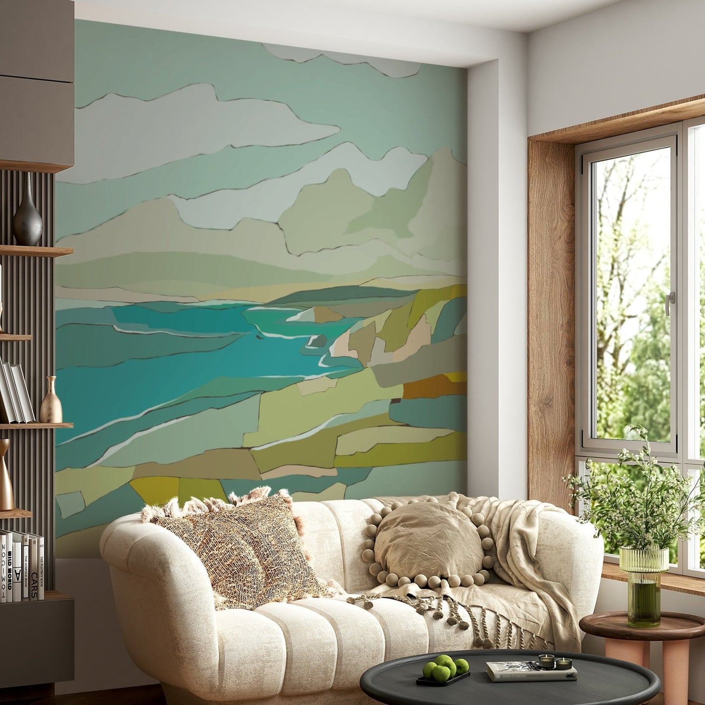Durable wallpaper for walls with seaside design

