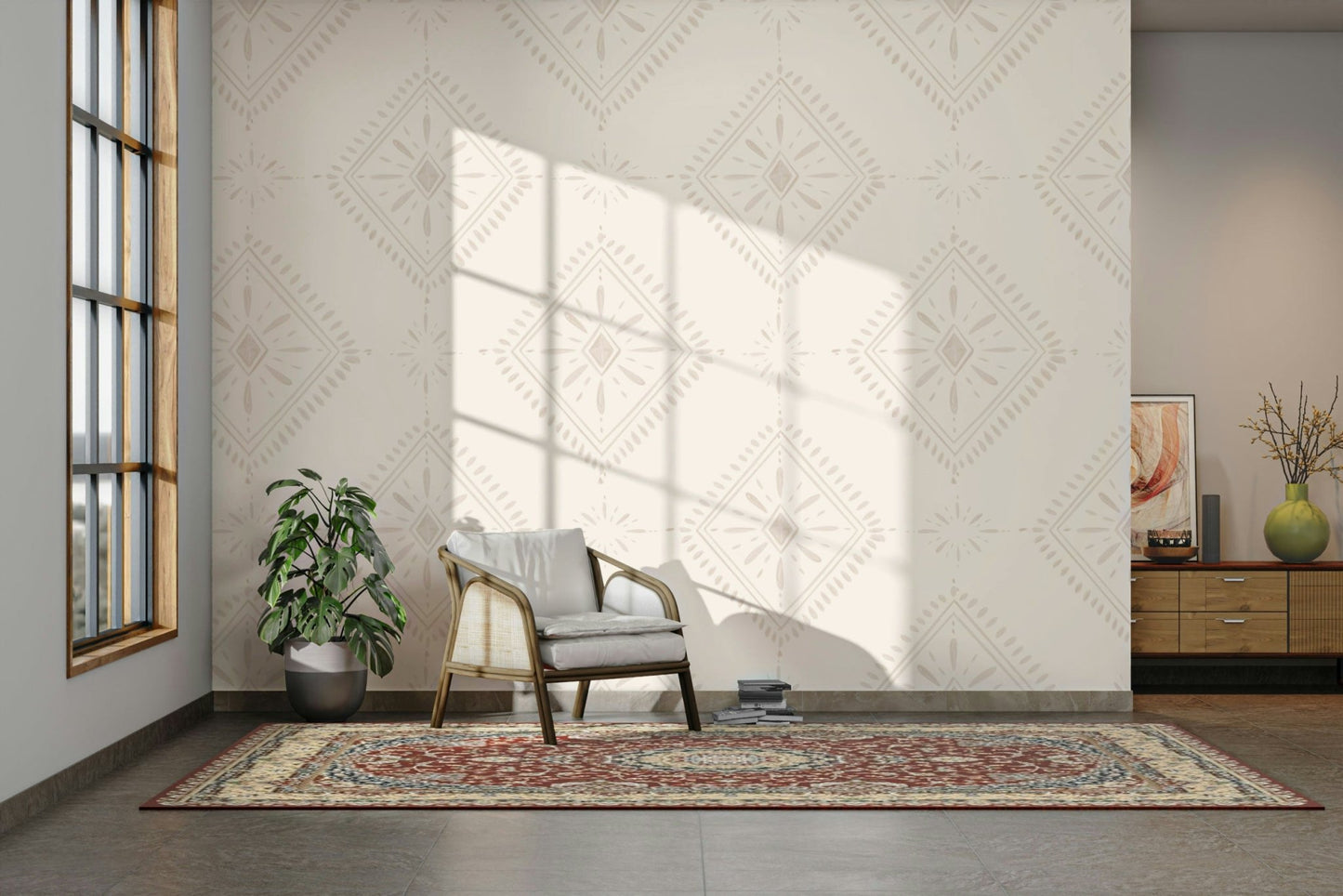 Soft toned diamond design wallpaper

