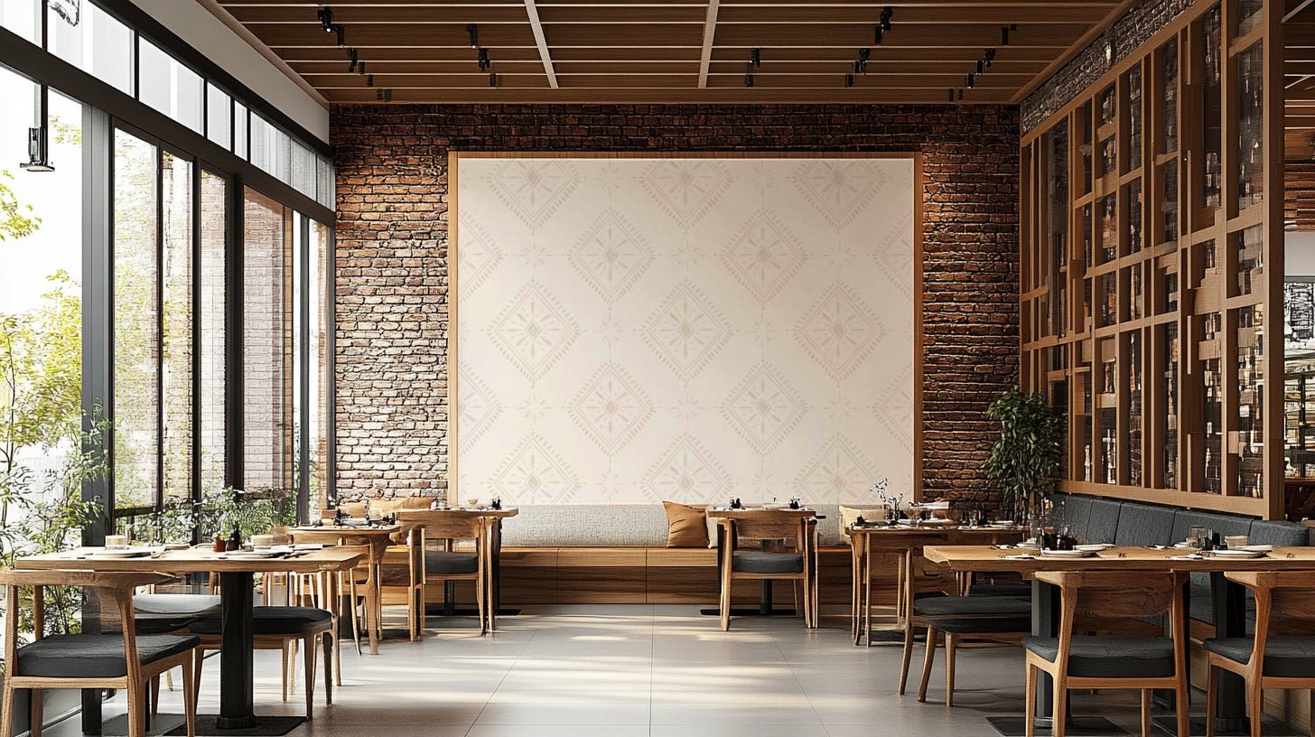 Quiet Elegant Diamonds wallpaper on living room wall, GD1096
