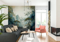 Soft watercolor effect visible across the Quiet River Valley Wall Mural surface.