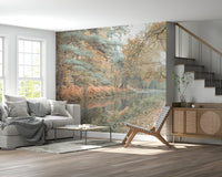 Serene nature Quiet Waters Wall Mural wall covering.