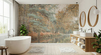 Panoramic forest Quiet Waters Wall Mural canal view.