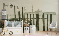 Quiet Waterside Reflection Wall Mural