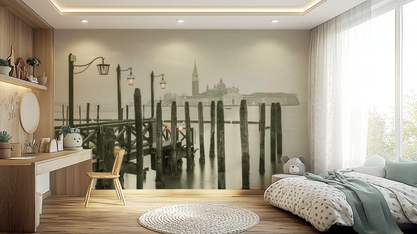 Quiet Waterside Reflection Wall Mural