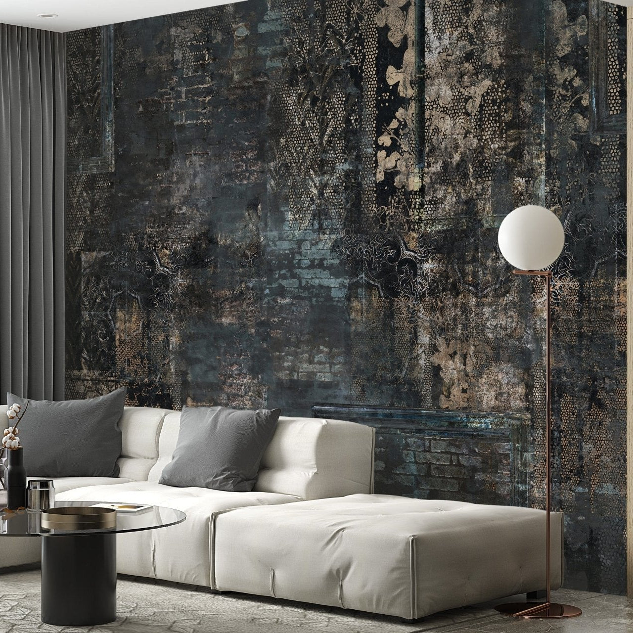 Fun quirky plaid pattern wallpaper mural design A320