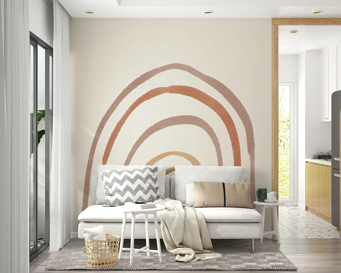 Hand-drawn rainbow nursery wall art GD2930

