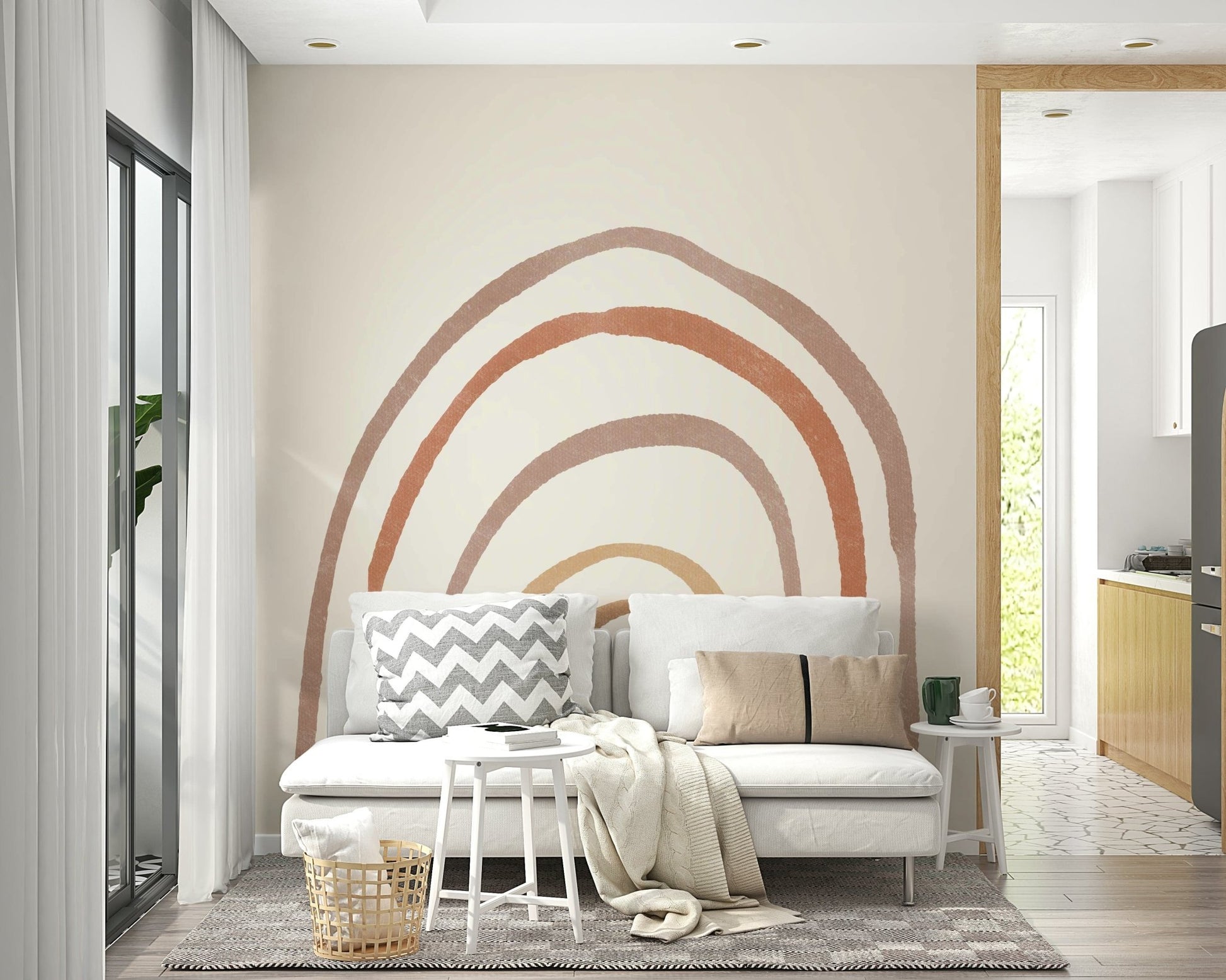 Hand-drawn rainbow nursery wall art GD2930


