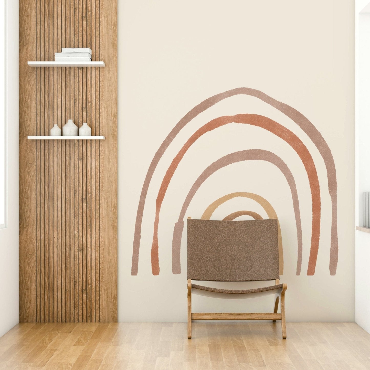 Minimal boho rainbow nursery mural GD2930

