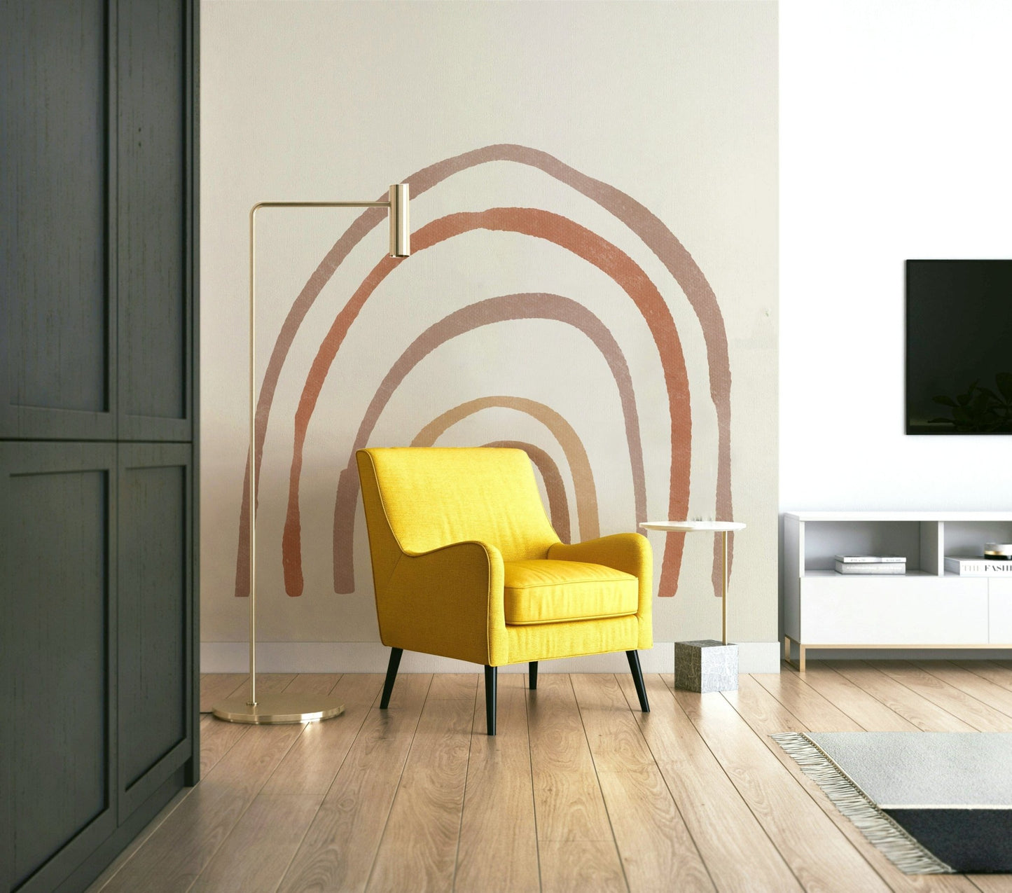 Arched neutral tones rainbow print GD2930

