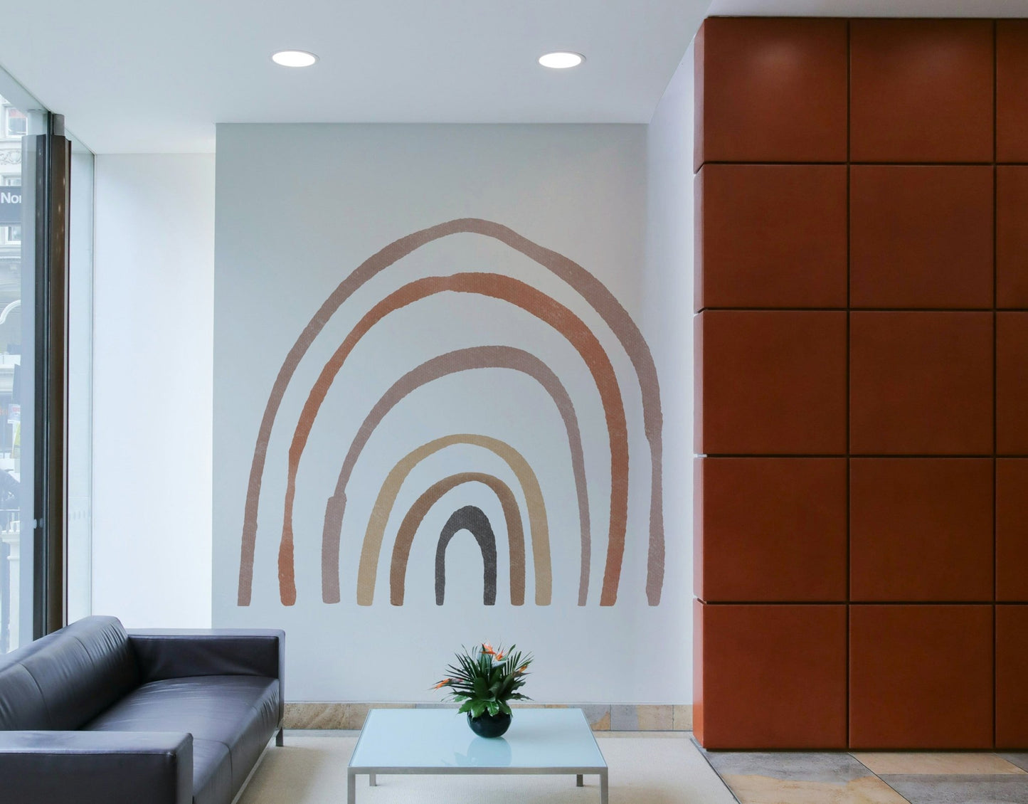 Earth tone abstract rainbow mural GD2930

