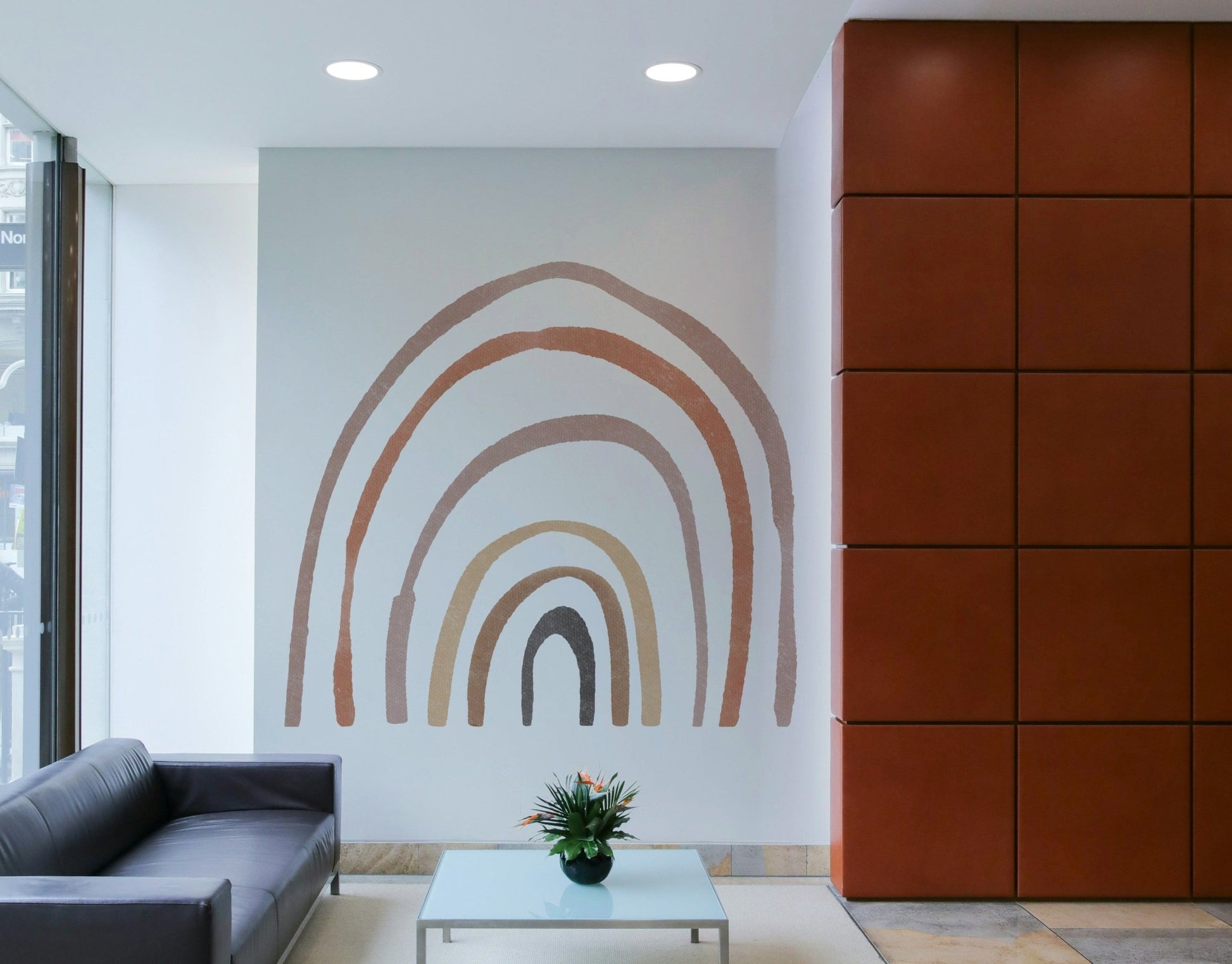Earth tone abstract rainbow mural GD2930

