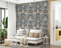 An artistic soft focus mural on minimalist wallpaper., GD5827