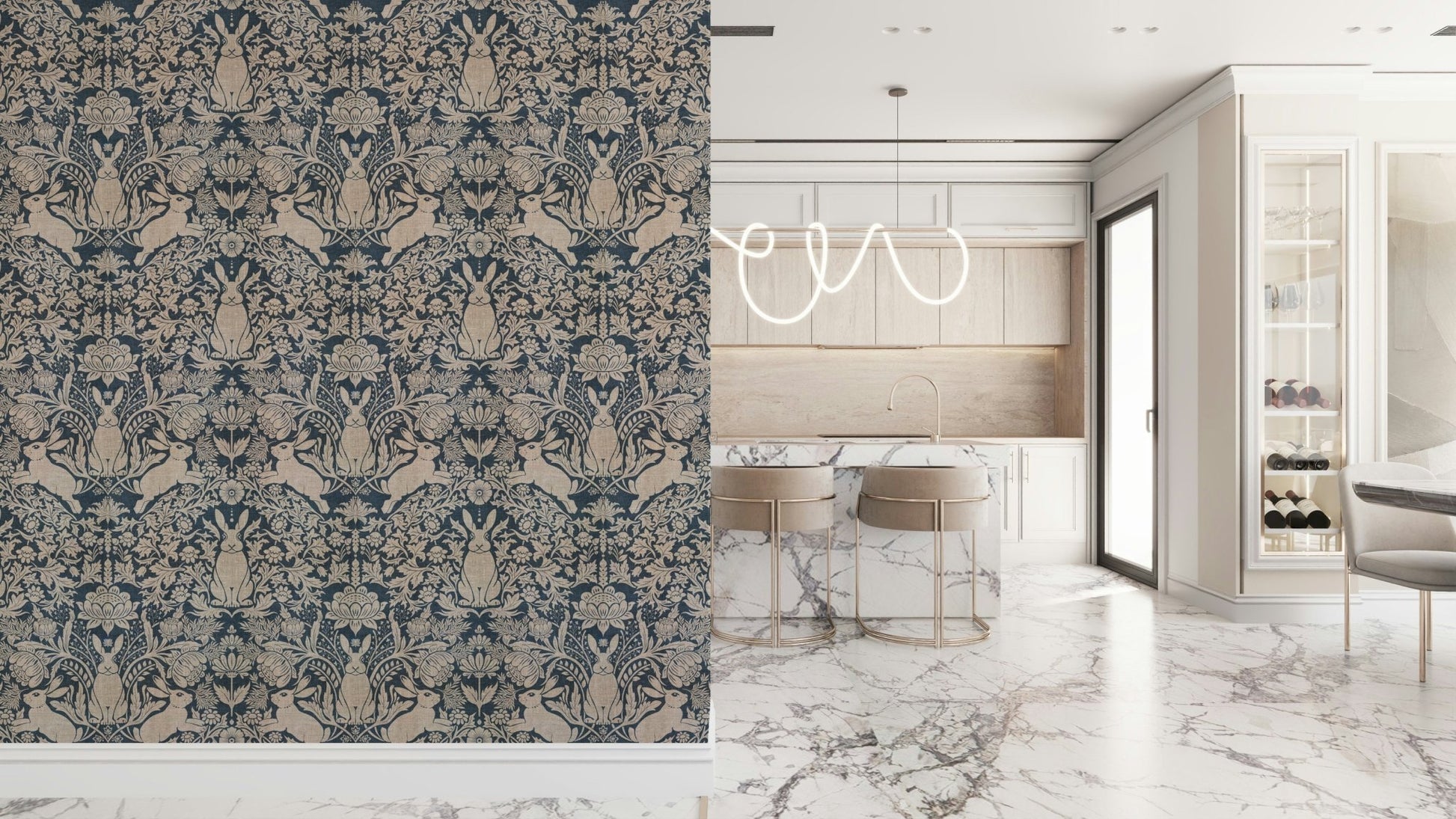 A beautiful modern art wall mural of delicate lines., GD5827