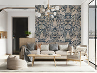 A peaceful modern abstract mural on decorative wallpaper., GD5827