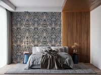 A beautiful whimsical rabbit meadow wallpaper mural for a child's room., GD5827