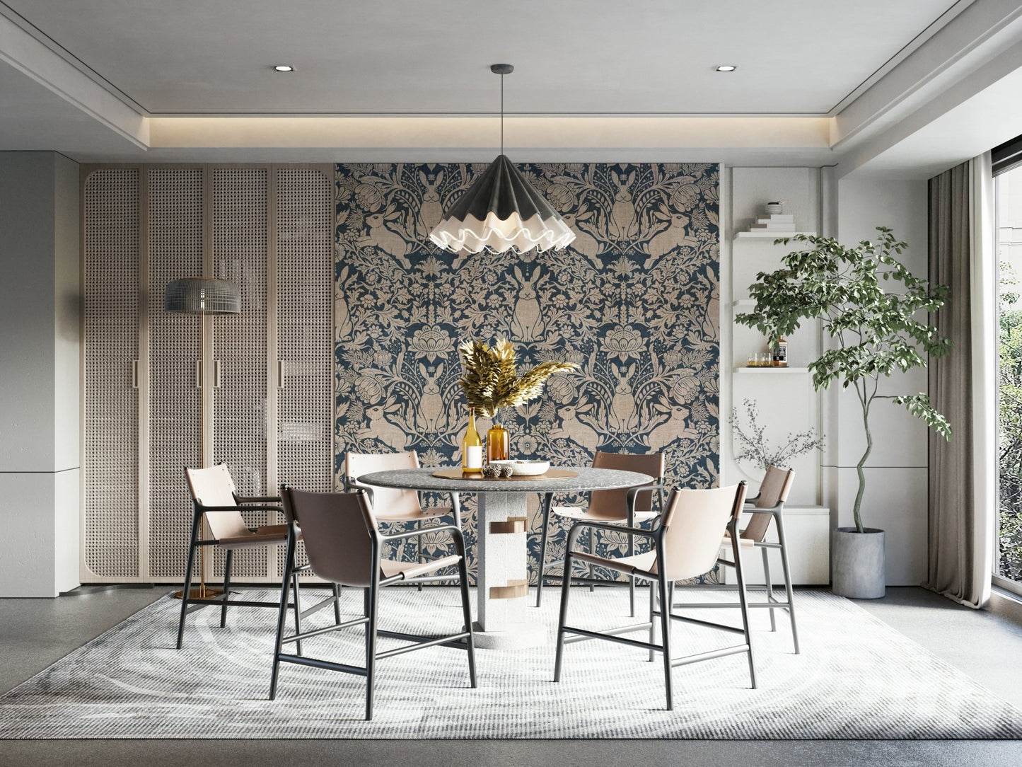 A contemplative gentle design wallpaper mural for a feature wall., GD5827