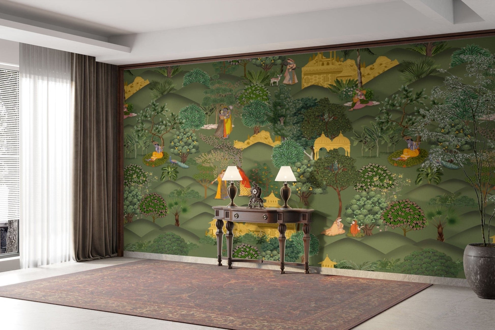 Radha Krishna love scene wallpaper

