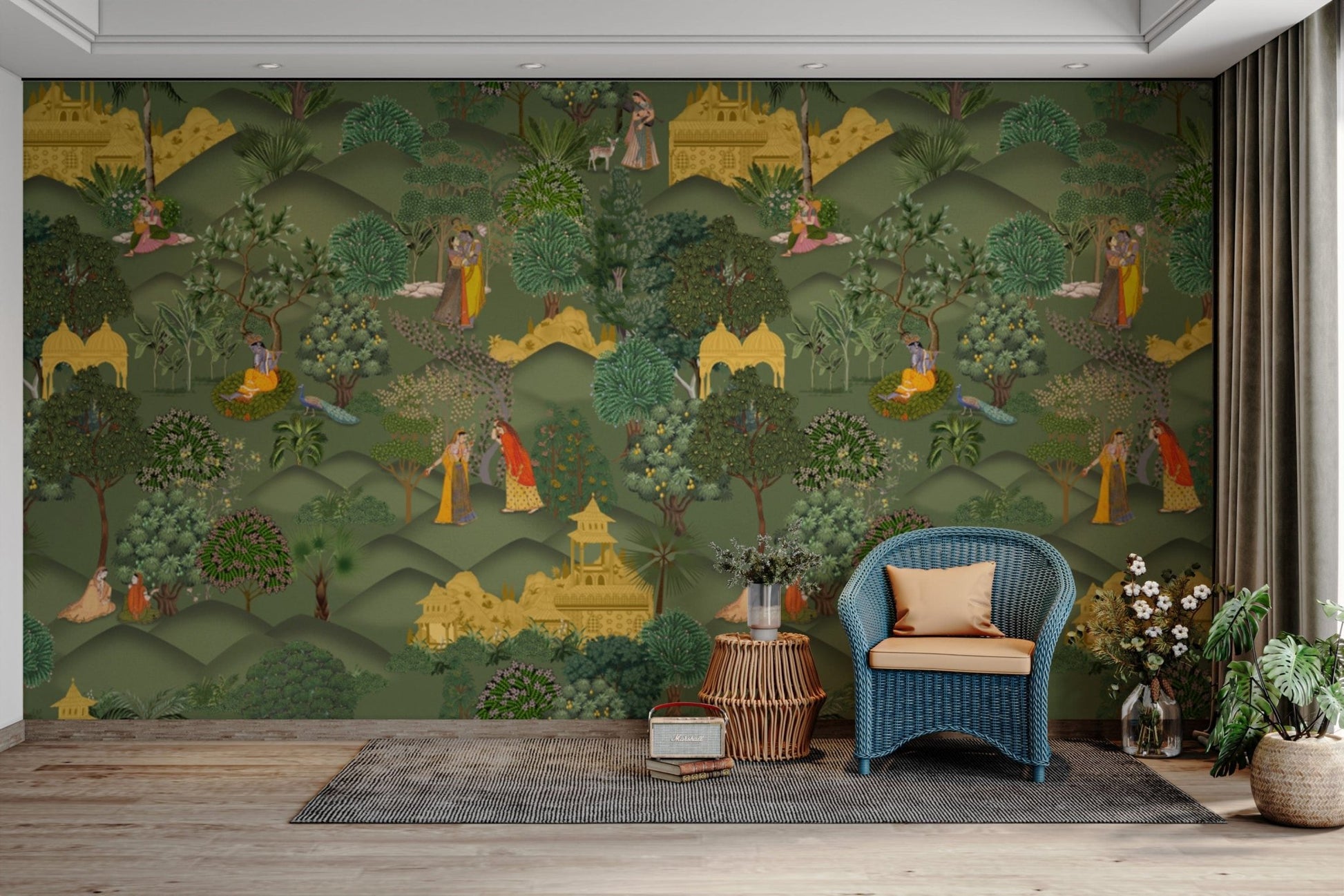 Krishna dancing with Radha wallpaper

