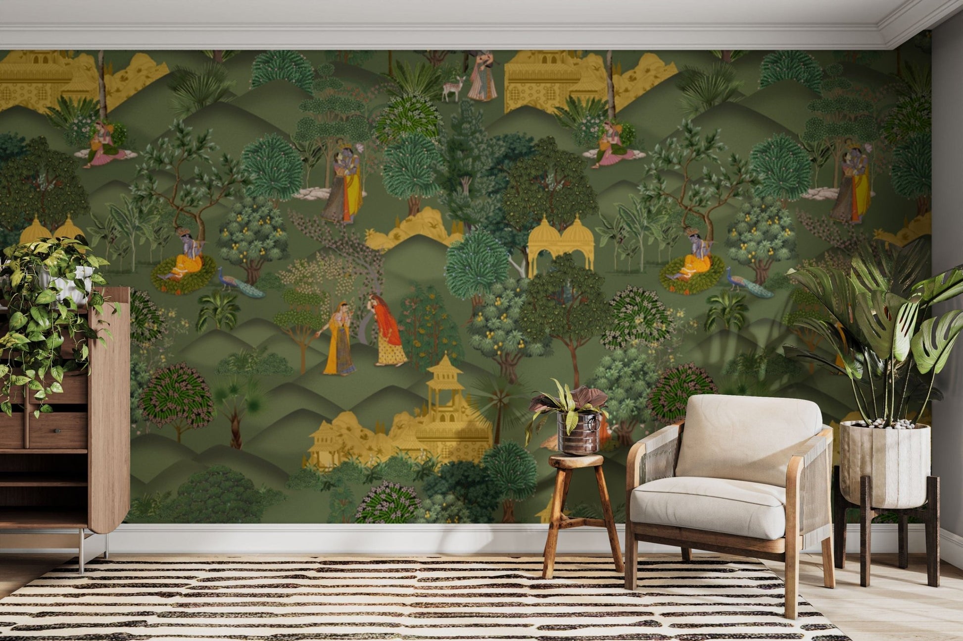 Traditional Radha Krishna wall design

