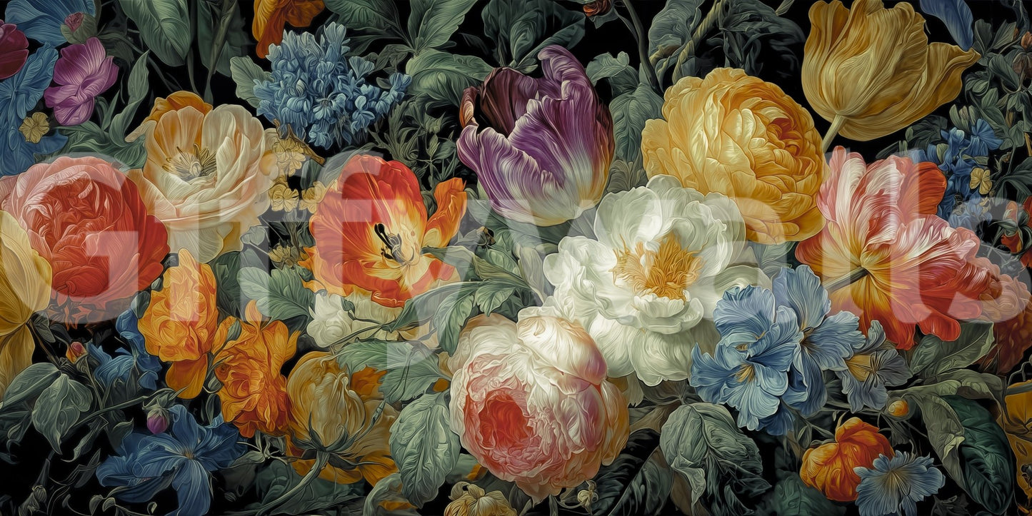 Detailed floral art wallpaper GD3158
