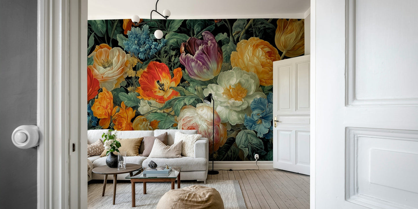 Vibrant floral pattern wallpaper GD3158
