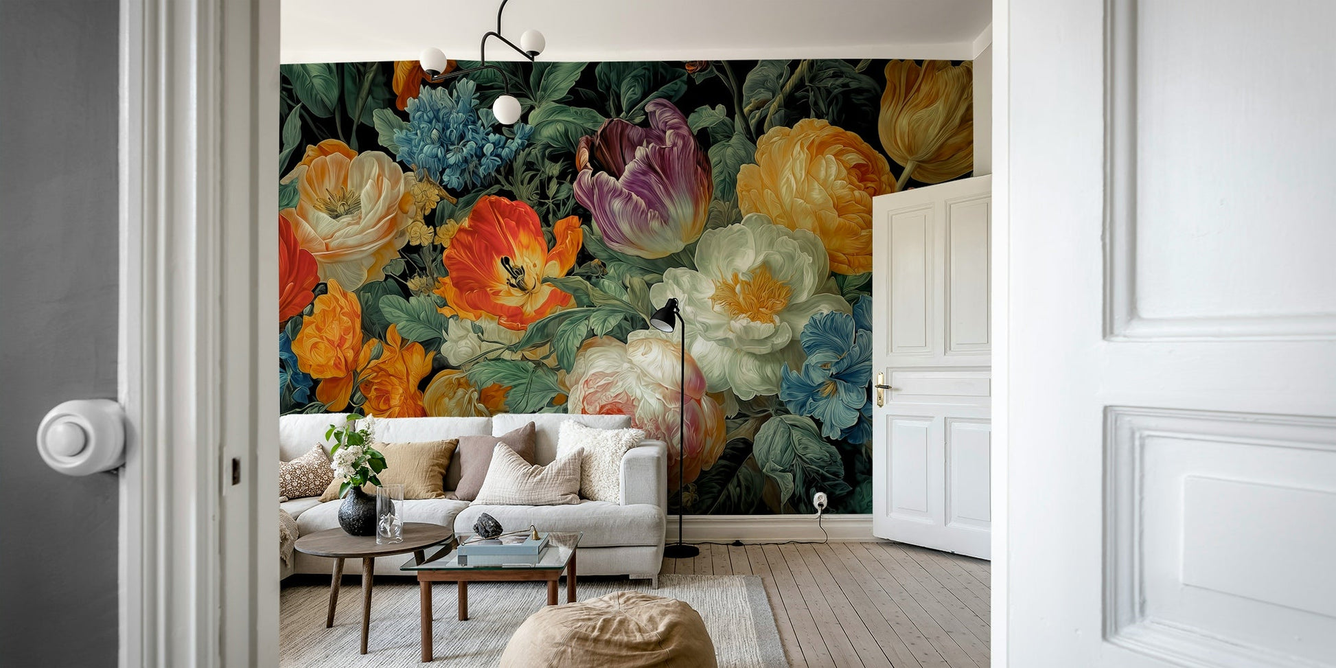 Vibrant floral pattern wallpaper GD3158
