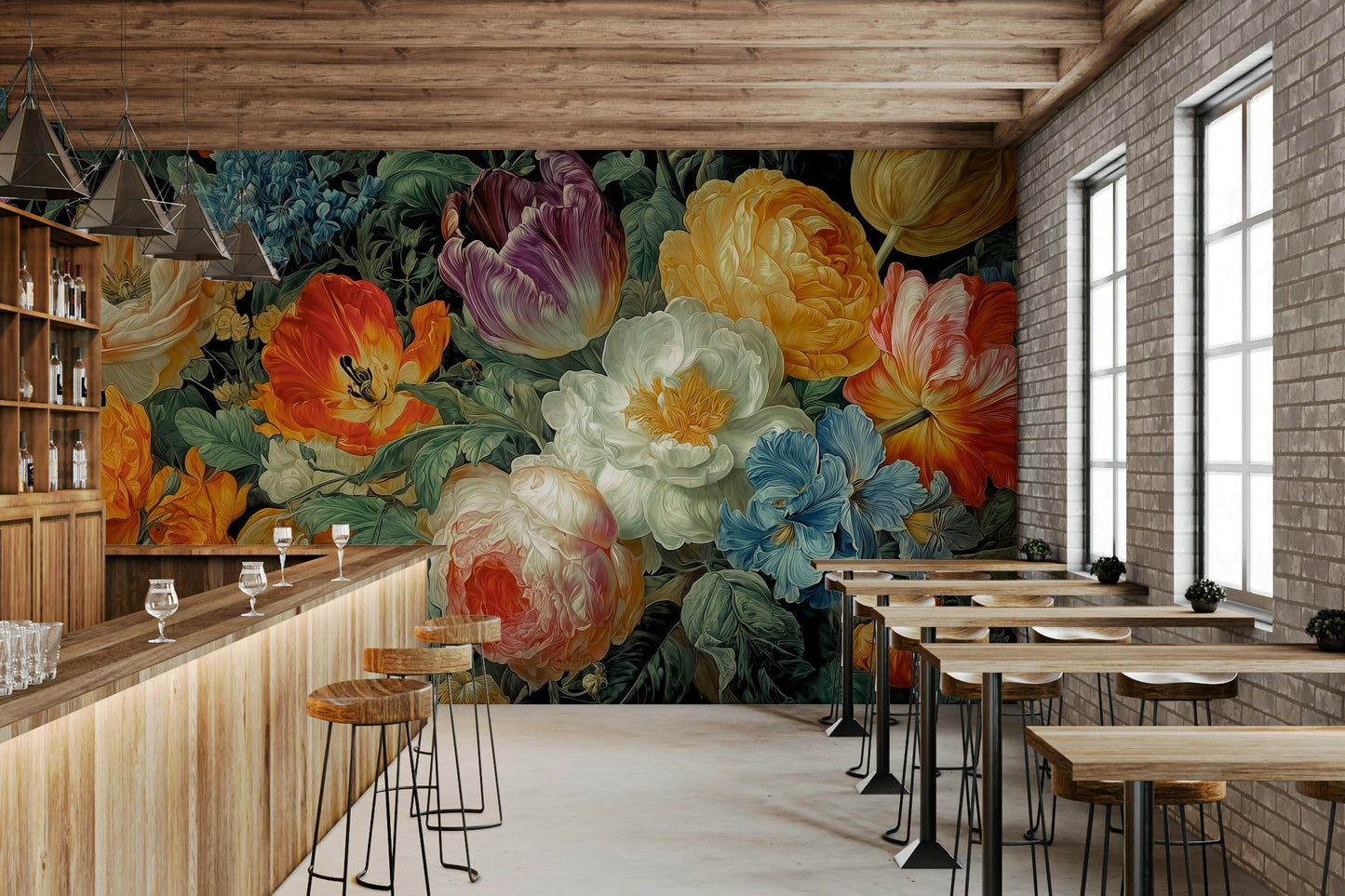 Elegant flower garden wallpaper GD3158
