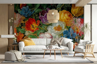 A serene floral display wall mural for your decor.

