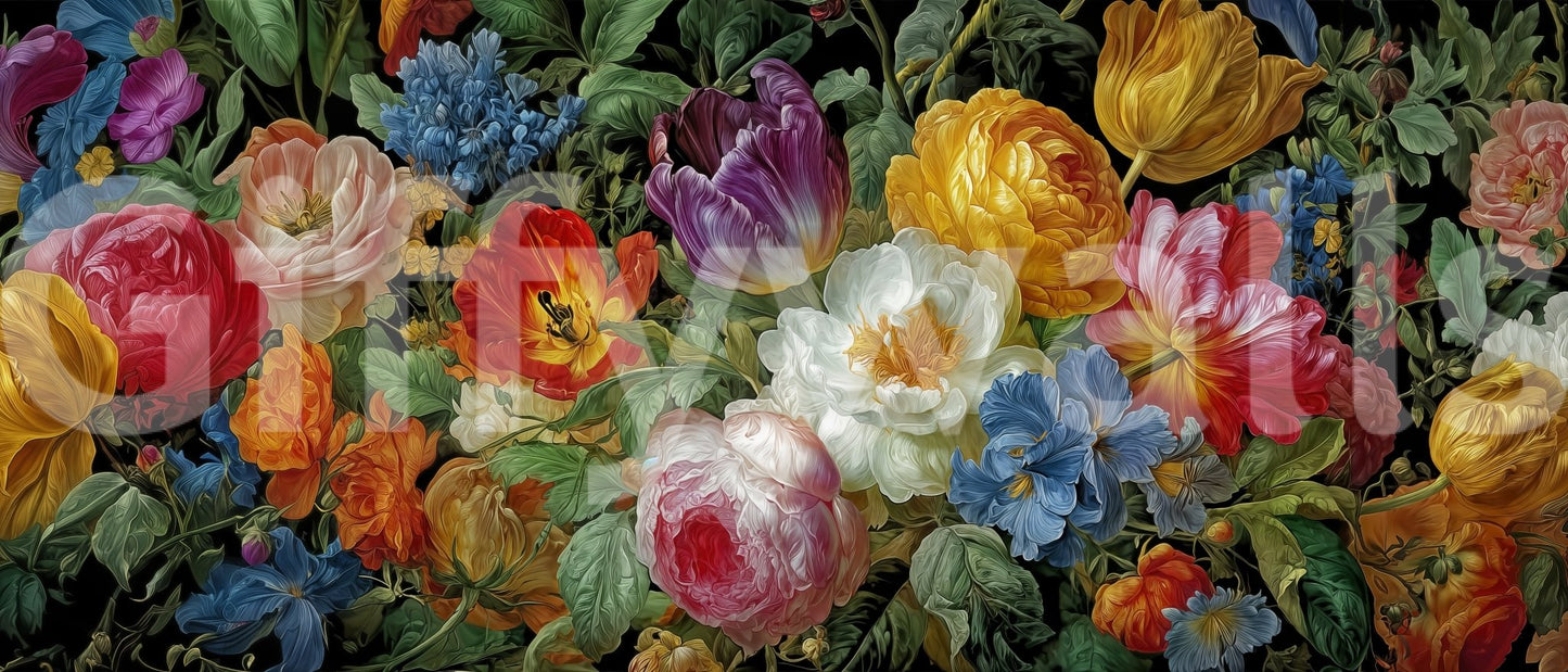 A high-quality botanical art wall mural for walls.

