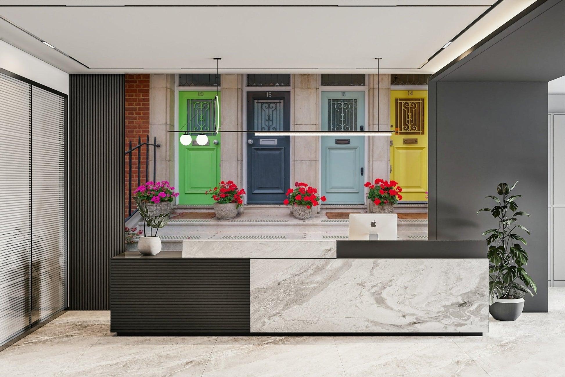 Radiant Doorscape wall mural design

